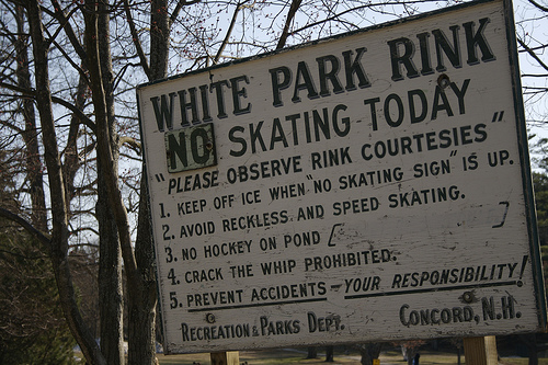 White Park Rink (taken last April).